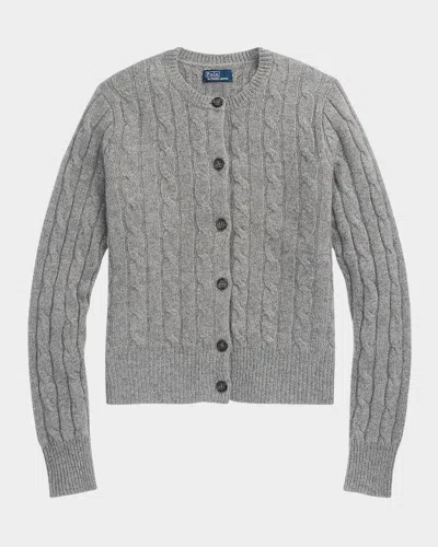 POLO RALPH LAUREN CABLE-KNIT CASHMERE CREWNECK CARDIGAN