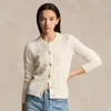 Polo Ralph Lauren Cable-knit Cashmere Crewneck Cardigan In Cream