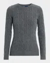 Polo Ralph Lauren Cable-knit Cashmere Crewneck Sweater In Gray
