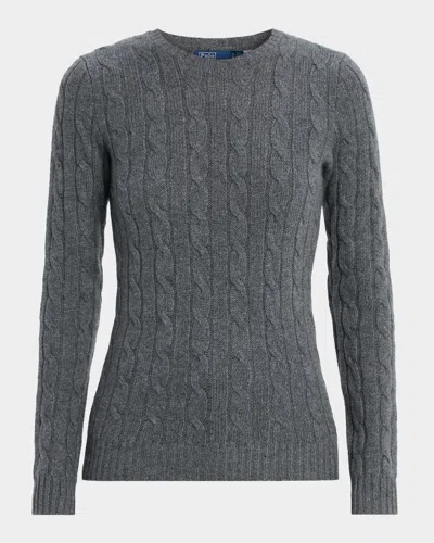 Polo Ralph Lauren Cable-knit Cashmere Crewneck Sweater In Gray