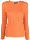 Polo Ralph Lauren Cable-knit Cashmere Jumper In Orange