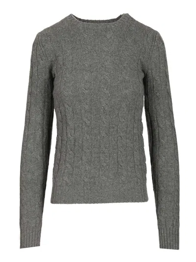 Polo Ralph Lauren Cable-knit Cashmere Sweater Knitwear Grey In Gray