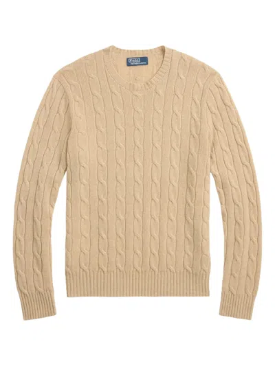 Polo Ralph Lauren Cable-knit Cashmere Sweater In Nude