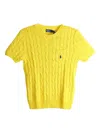 Polo Ralph Lauren Cable-knit Chest-pocket Top In Yellow