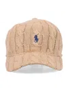 Polo Ralph Lauren Cable-knit Baseball Cap In Brown