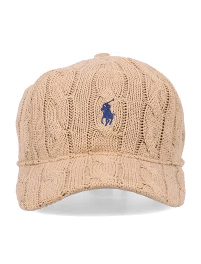 Polo Ralph Lauren Cable-knit Cotton Cap In Brown