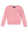 Polo Ralph Lauren Cable-knit Cotton Cardigan In Pink