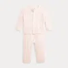 Polo Ralph Lauren Ralph Lauren Cable Stitch Cotton Cardigan & Sweater Pants Set In Morning Pink