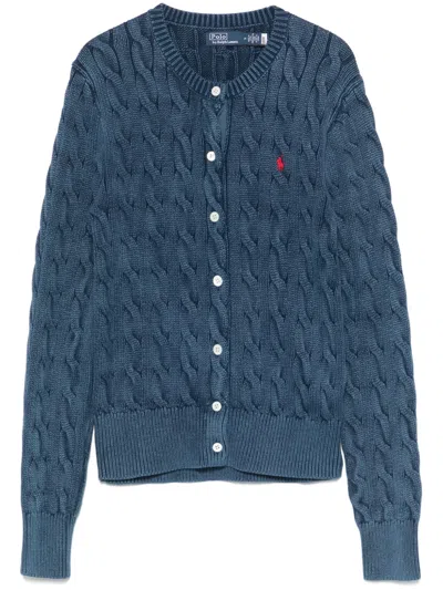 Polo Ralph Lauren Cardigan Mit Zopfmuster In Blau