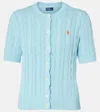 Polo Ralph Lauren Cable-knit Cotton Cardigan In Blue