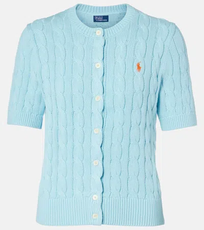 Polo Ralph Lauren Cable-knit Cotton Cardigan In Blue