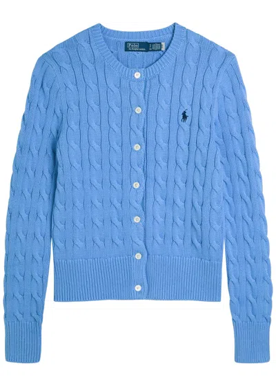 Polo Ralph Lauren Cable-knit Cotton Cardigan In Blue