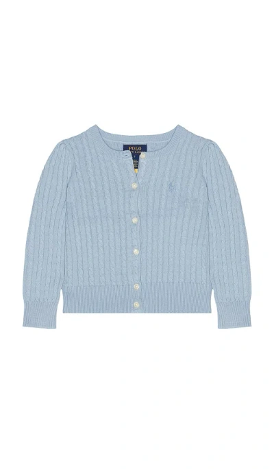Polo Ralph Lauren Cable Knit Cotton Cardigan In Blue