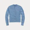 Polo Ralph Lauren Cable-knit Cotton Cardigan In Blue