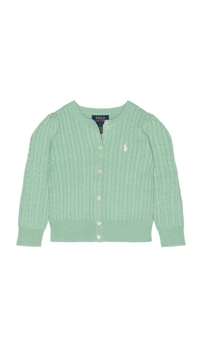 Polo Ralph Lauren Cable Knit Cotton Cardigan In Green