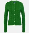 Polo Ralph Lauren Cable-knit Cotton Crewneck Cardigan In Green