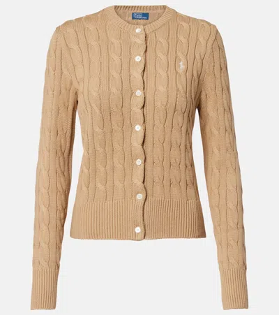 Polo Ralph Lauren Cotton Classic Cable-knit Cardigan In Brown