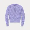 Polo Ralph Lauren Cable-knit Cotton Cardigan In Purple