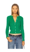 Polo Ralph Lauren Cable-knit Cotton Crewneck Cardigan In Billiard