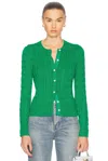 Polo Ralph Lauren Cable-knit Cotton Crewneck Cardigan In Billiard