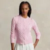 POLO RALPH LAUREN CABLE-KNIT COTTON CREWNECK CARDIGAN