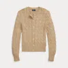 Polo Ralph Lauren Cable-knit Cotton Crewneck Cardigan In Neutral