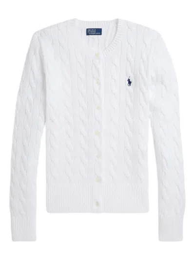 POLO RALPH LAUREN CABLE-KNIT COTTON CREWNECK CARDIGAN