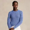 Polo Ralph Lauren Cable-knit Cotton Crewneck Jumper In Blue