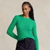 Polo Ralph Lauren Cable-knit Cotton Crewneck Jumper In Green