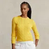Polo Ralph Lauren Cable-knit Cotton Crewneck Jumper In Yellow