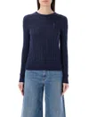 Polo Ralph Lauren Cable-knit Cotton Crewneck Sweater In Blue