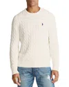 Polo Ralph Lauren Textured Cable Knit Sweater With Round Neckline And Fitted Silhouette In White