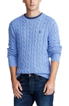 Polo Ralph Lauren Cable Knit Cotton Crewneck Sweater In Blue
