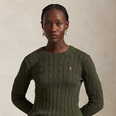 POLO RALPH LAUREN CABLE-KNIT COTTON CREWNECK SWEATER