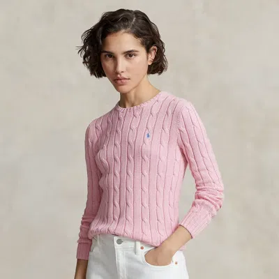 POLO RALPH LAUREN CABLE-KNIT COTTON CREWNECK SWEATER