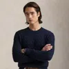Polo Ralph Lauren Cable-knit Cotton Crewneck Sweater In Hunter Navy