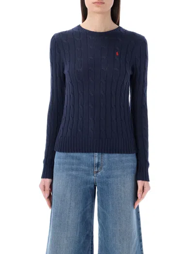 Polo Ralph Lauren Cable-knit Cotton Crewneck Sweater In Hunter Navy