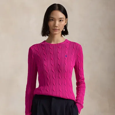 POLO RALPH LAUREN CABLE-KNIT COTTON CREWNECK SWEATER