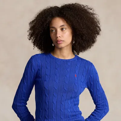 POLO RALPH LAUREN CABLE-KNIT COTTON CREWNECK SWEATER