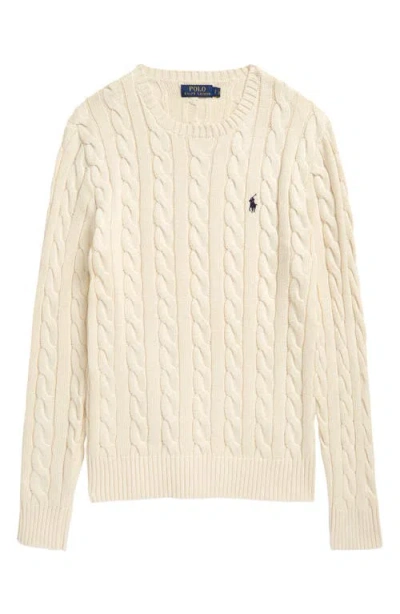 POLO RALPH LAUREN POLO RALPH LAUREN CABLE KNIT COTTON CREWNECK SWEATER