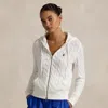 Polo Ralph Lauren Cable-knit Cotton Full-zip Hoodie In White