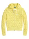 Polo Ralph Lauren Cable-knit Cotton Hoodie In Yellow