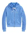 Polo Ralph Lauren Cable-knit Cotton Hoodie In Blue