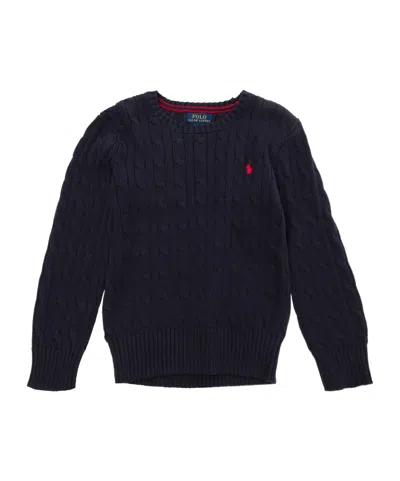 Polo Ralph Lauren Kids' Cable-knit Cotton Jumper In Black