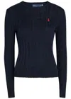 Polo Ralph Lauren Midnight Blue Cotton Sweater In Blue