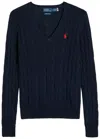 Polo Ralph Lauren Kimberly Polo Pony Cable-knit Jumper In Black