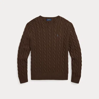 Polo Ralph Lauren Cable-knit Cotton Jumper In Brown