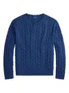 Polo Ralph Lauren Cotton Jumper With Cable Knit Design In Blue