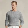 Polo Ralph Lauren Cable-knit Cotton Jumper In Gray