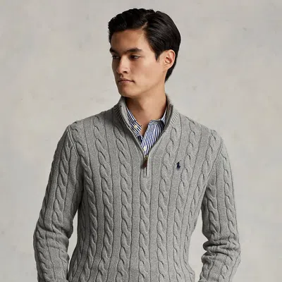 Polo Ralph Lauren Cable-knit Cotton Jumper In Fawn Grey Heather